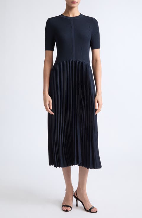 Fadridi Short Sleeve Mixed Media Midi Dress