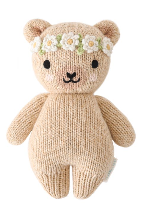 Baby Honey Bear with Flower Crown Stuffed Animal