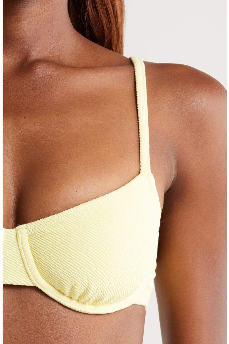 The Eva Rib Underwire Bikini Top, Alternate, color, CUSTARD