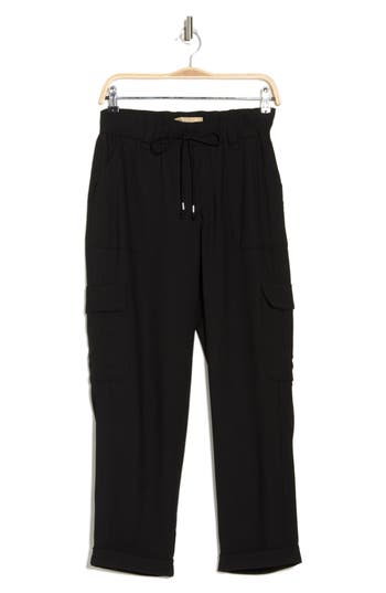 Shop Democracy Ab Leisure High Waist Utility Straight Leg Pants In Black