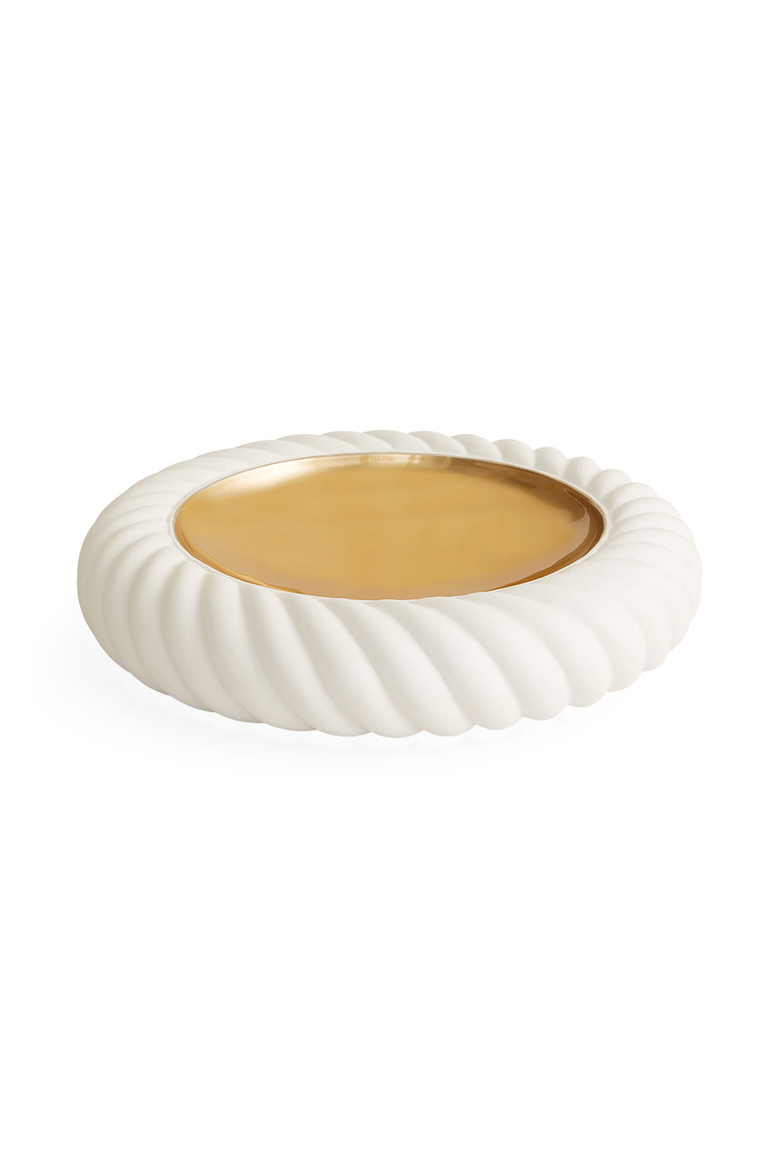 Geneva Decorative Bowl, Main, color, White / Gold