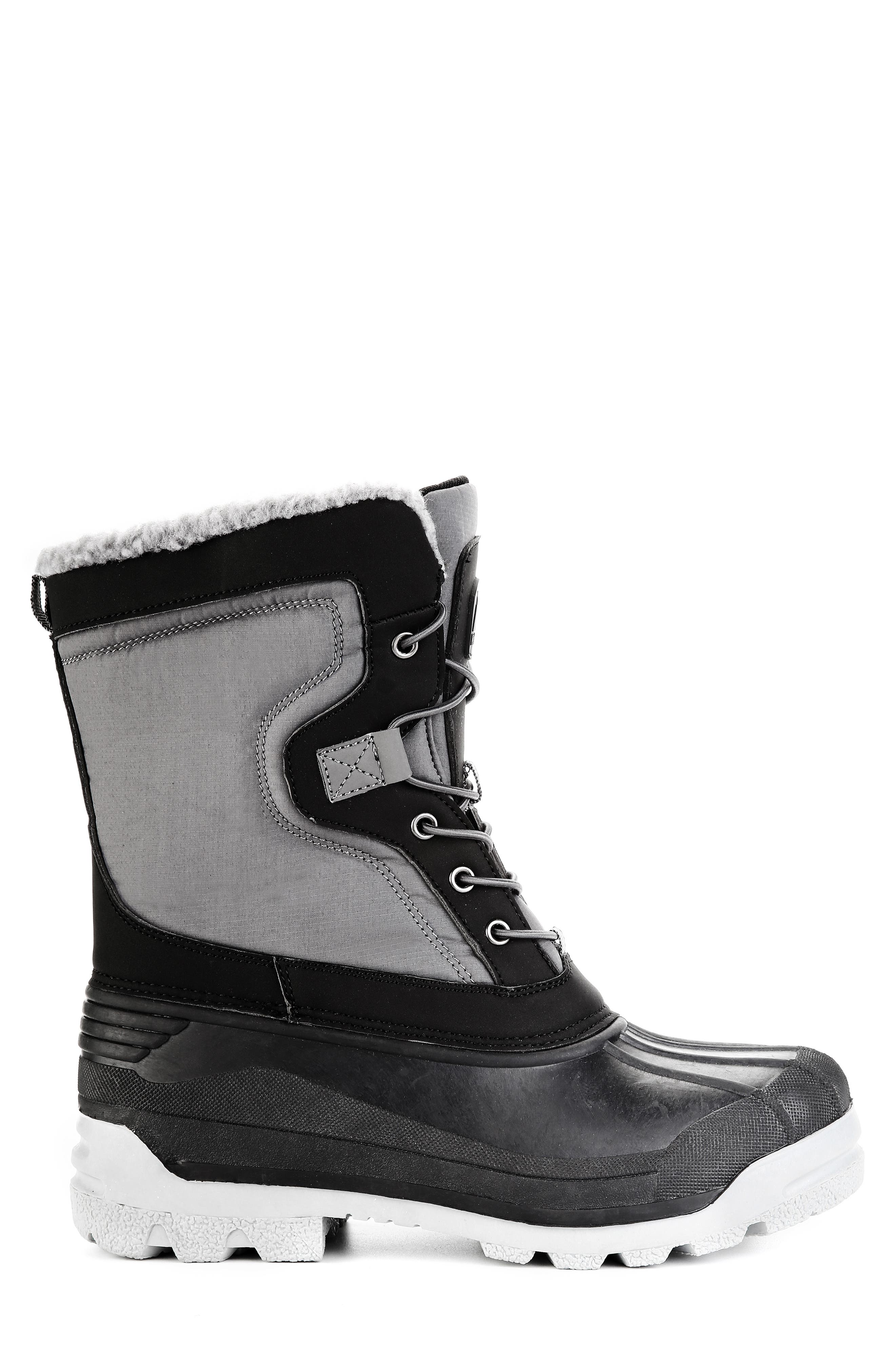 POLAR RANGE Arctic Waterproof Faux-Fur Lined Duck Toe Snow Boot, Alternate, color, Grey