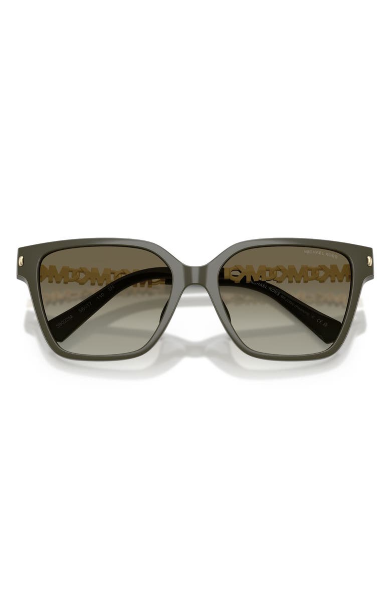 Michael Kors Piedmont 56mm Square Sunglasses, Alternate, color, Olive / Green