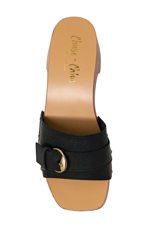 Chase & Chloe Chase And Chloe Soraya Buckle Platform Wedge Slide Sandal