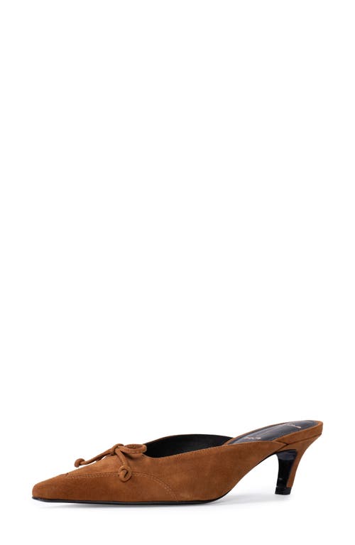 BLACK SUEDE STUDIO BLACK SUEDE STUDIO LOLITA WINGTIP POINTED TOE KITTEN HEEL MULE 