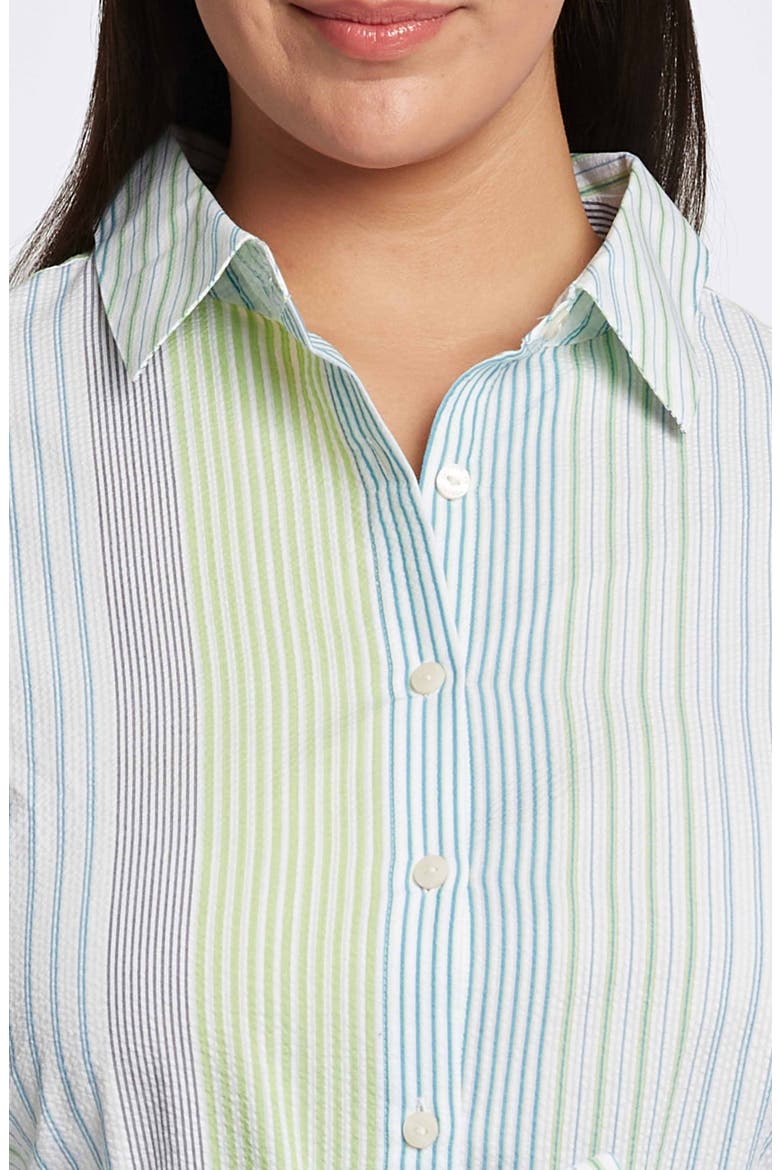 Rocca Belted Stripe Seersucker Shirtdress, Alternate, color, BLUE MULTI