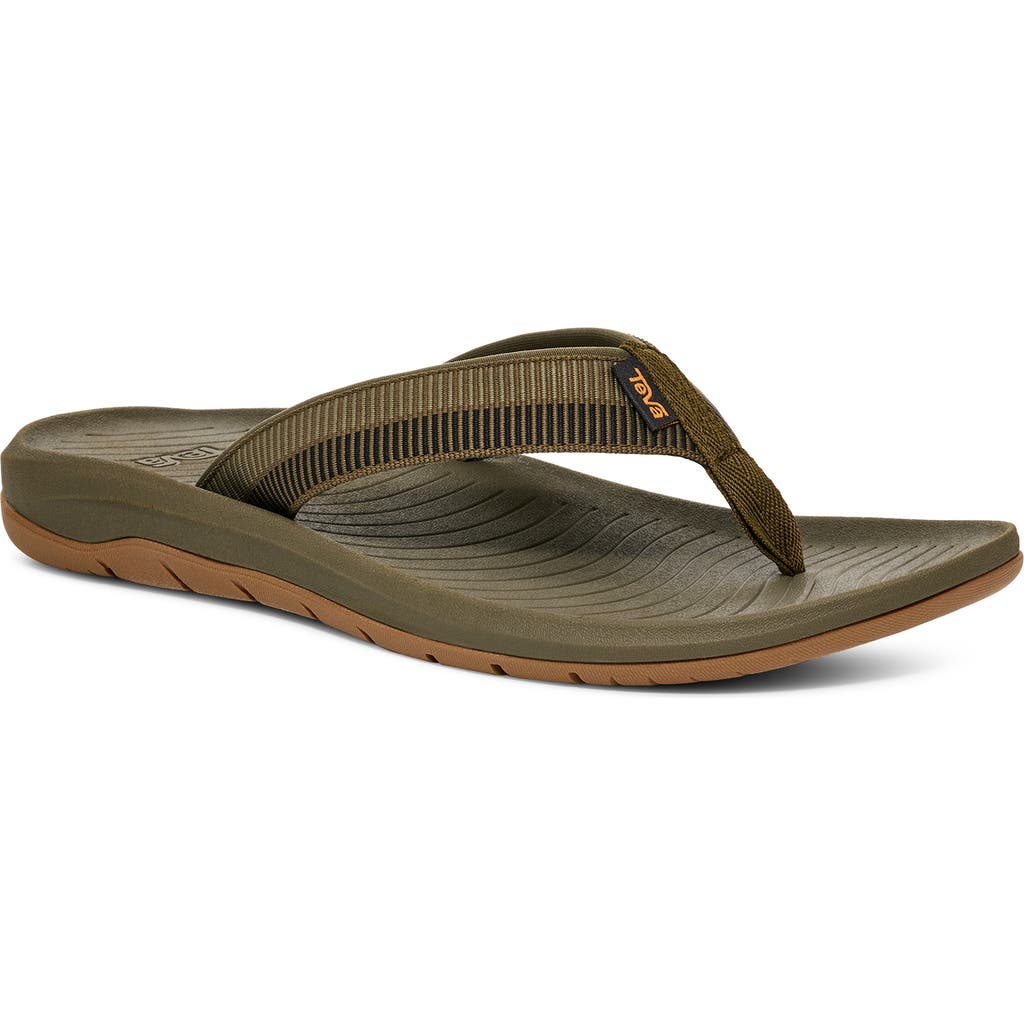 Teva Hurricane Flip Flop In Archive Ladder Dark Olive