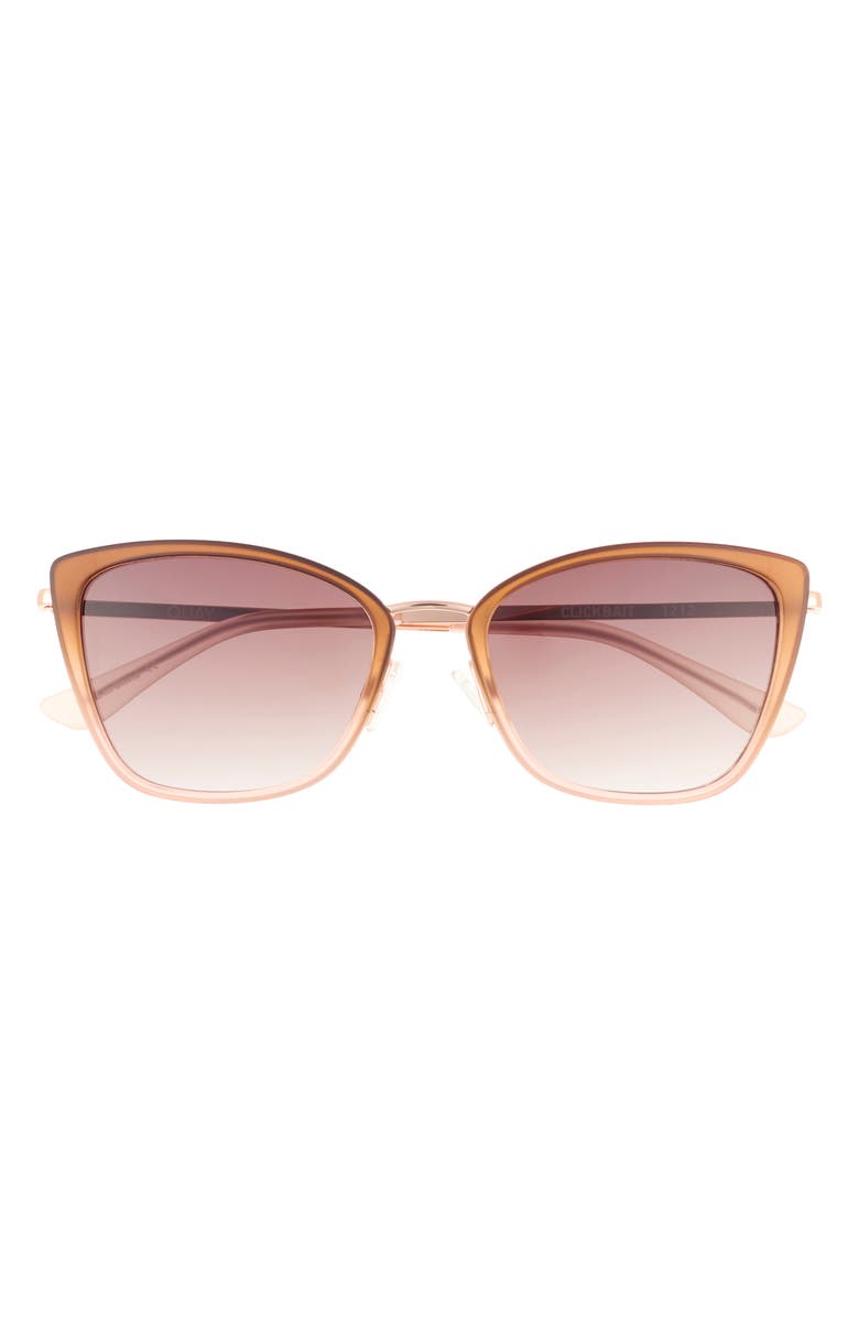 QUAY Clickbait 53mm Cat Eye Sunglasses, Main, color, 