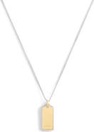 COACH Inlay Two-Tone Dog Tag Pendant Necklace