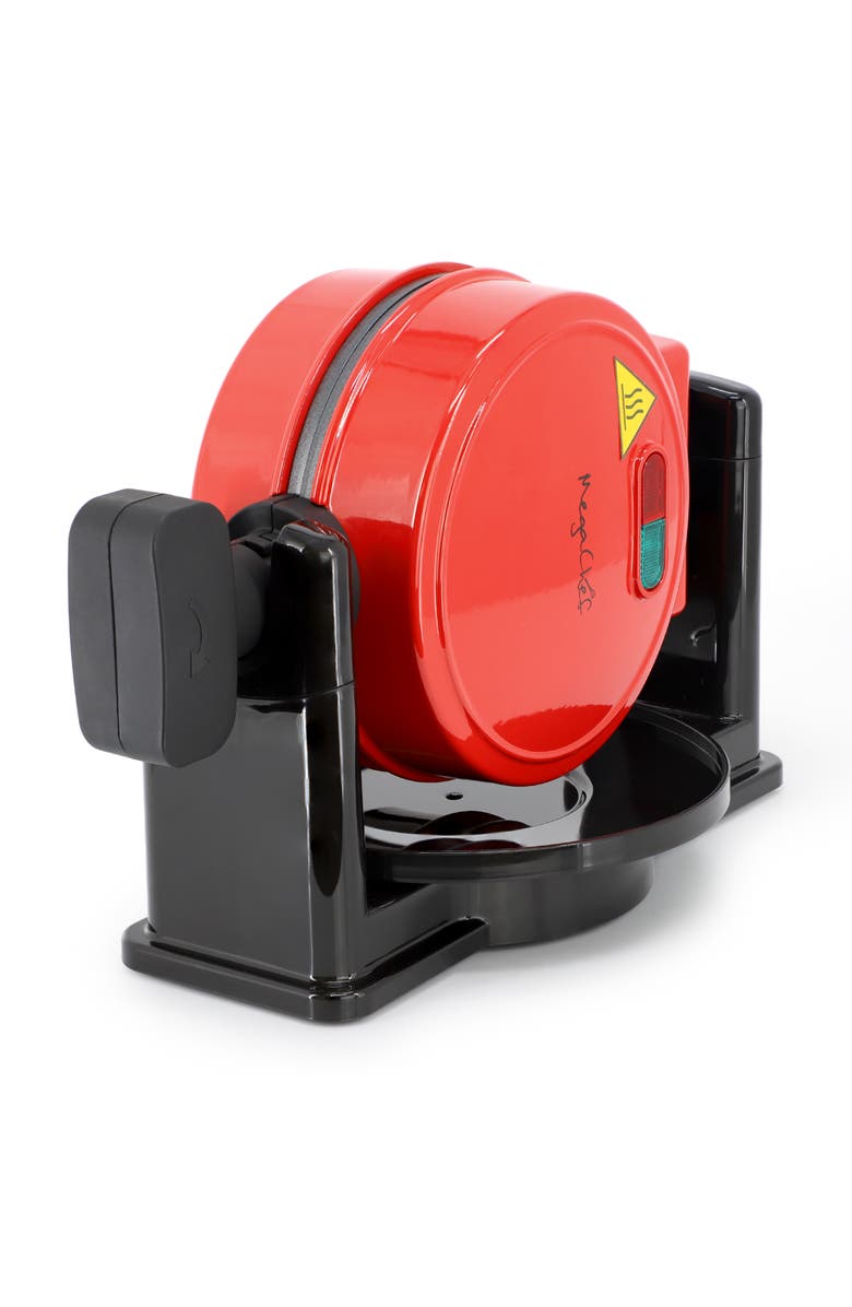 Megachef Non-Stick Round Electric Flip 5 Inch Belgian Waffle Maker in Red, Alternate, color, Red