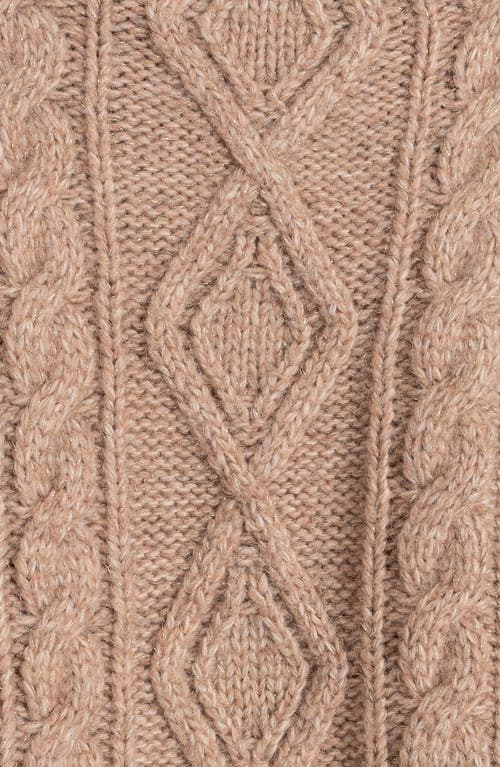 Lauren Ralplh Lauren Crest Button Cable Poncho In Neutral