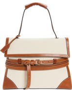 Moschino Medium Tie Me Canvas & Leather Shoulder Bag