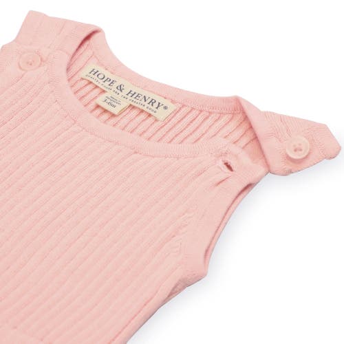 Shop Hope & Henry Baby Cinched Waist Sweater Romper, Infant In Light Pink Rib