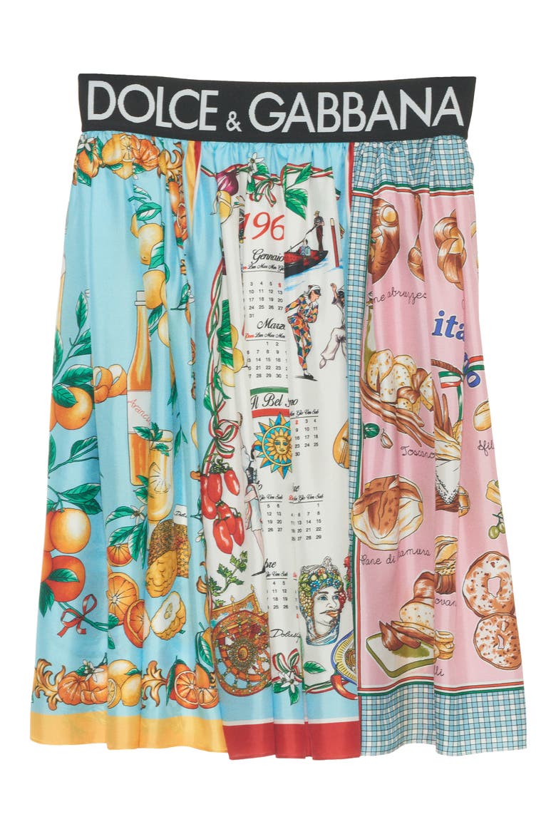 Logo Band Silk Twill Miniskirt, Alternate, color, S9000 VARIANTE ABBINATA