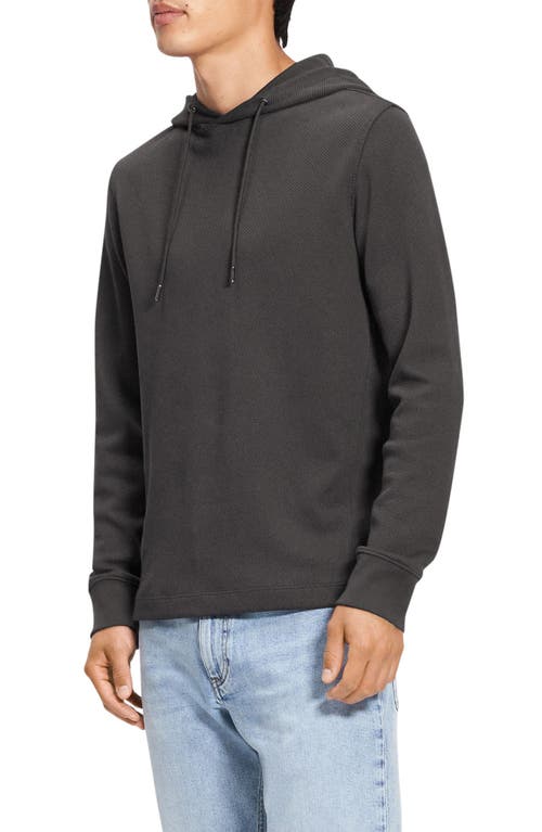 Theory Delroy Jacquard Hoodie In Charcoal