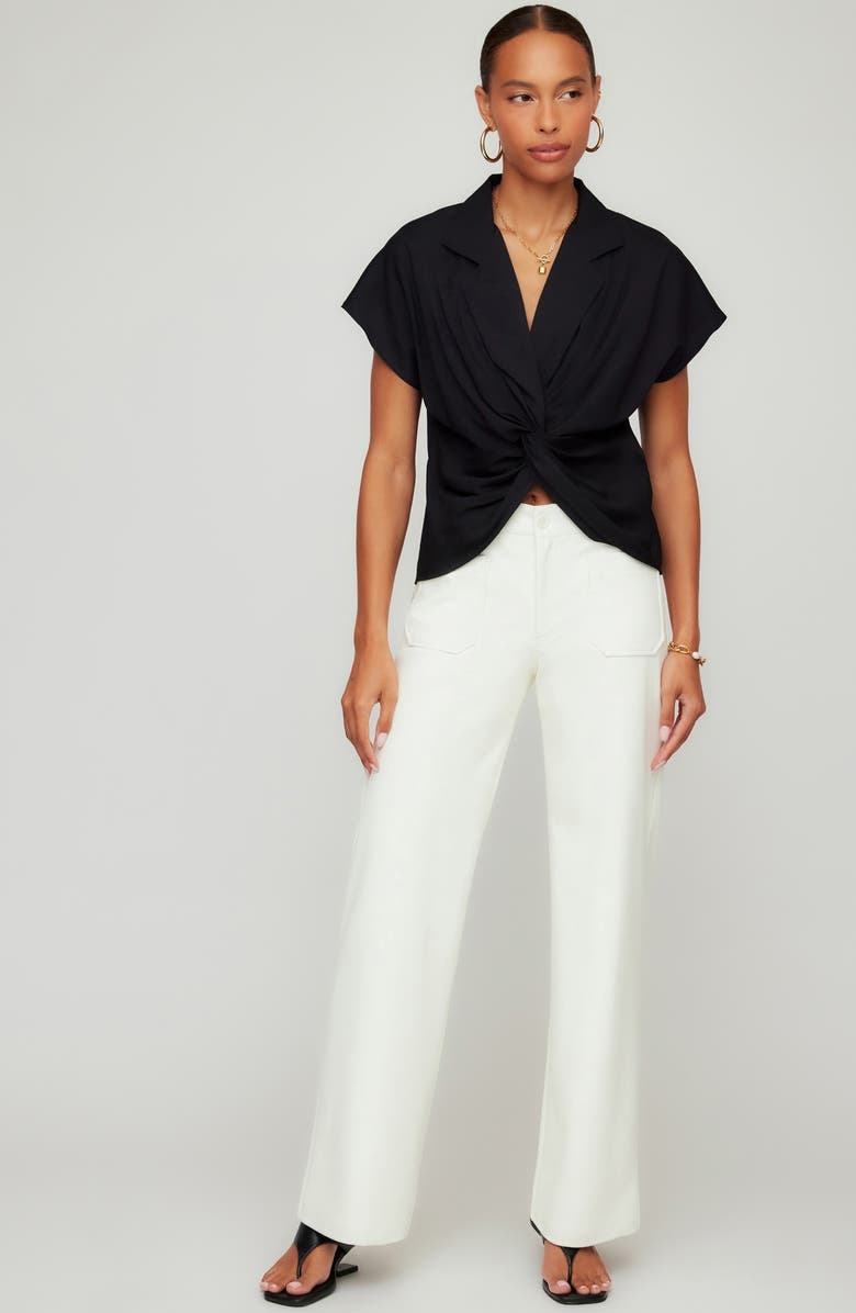 FIFTEEN TWENTY Lilian Twist Front Shirt, Alternate, color, Black