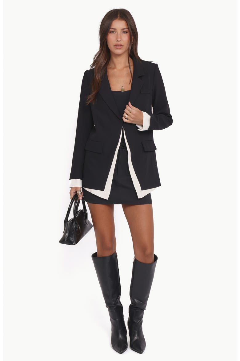 Melissa Layered Blazer, Alternate, color, BLACK