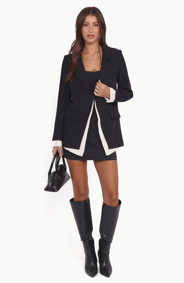 Petal & Pup Melissa Layered Blazer, Alternate, color, Black