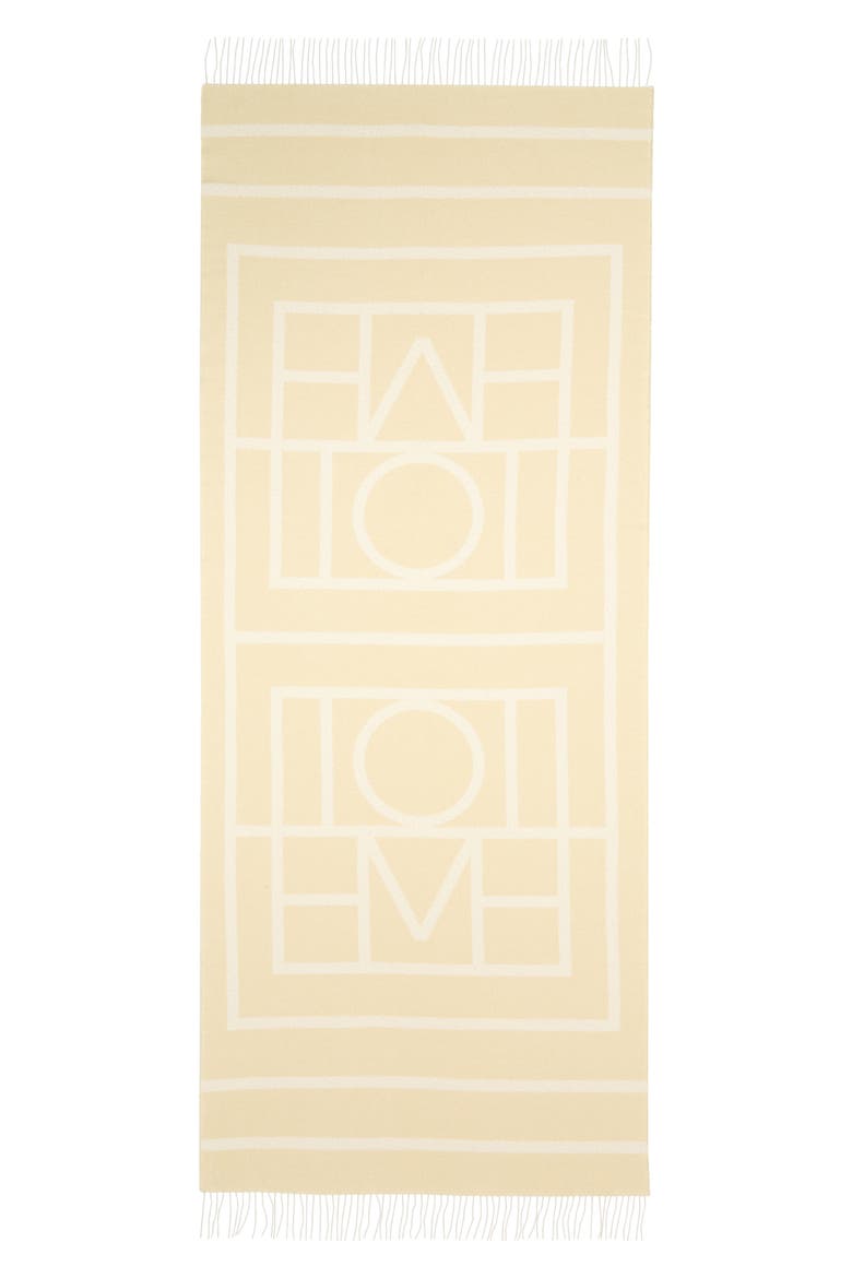 Monogram Fringe Scarf, Main, color, ECRU/ STRAW