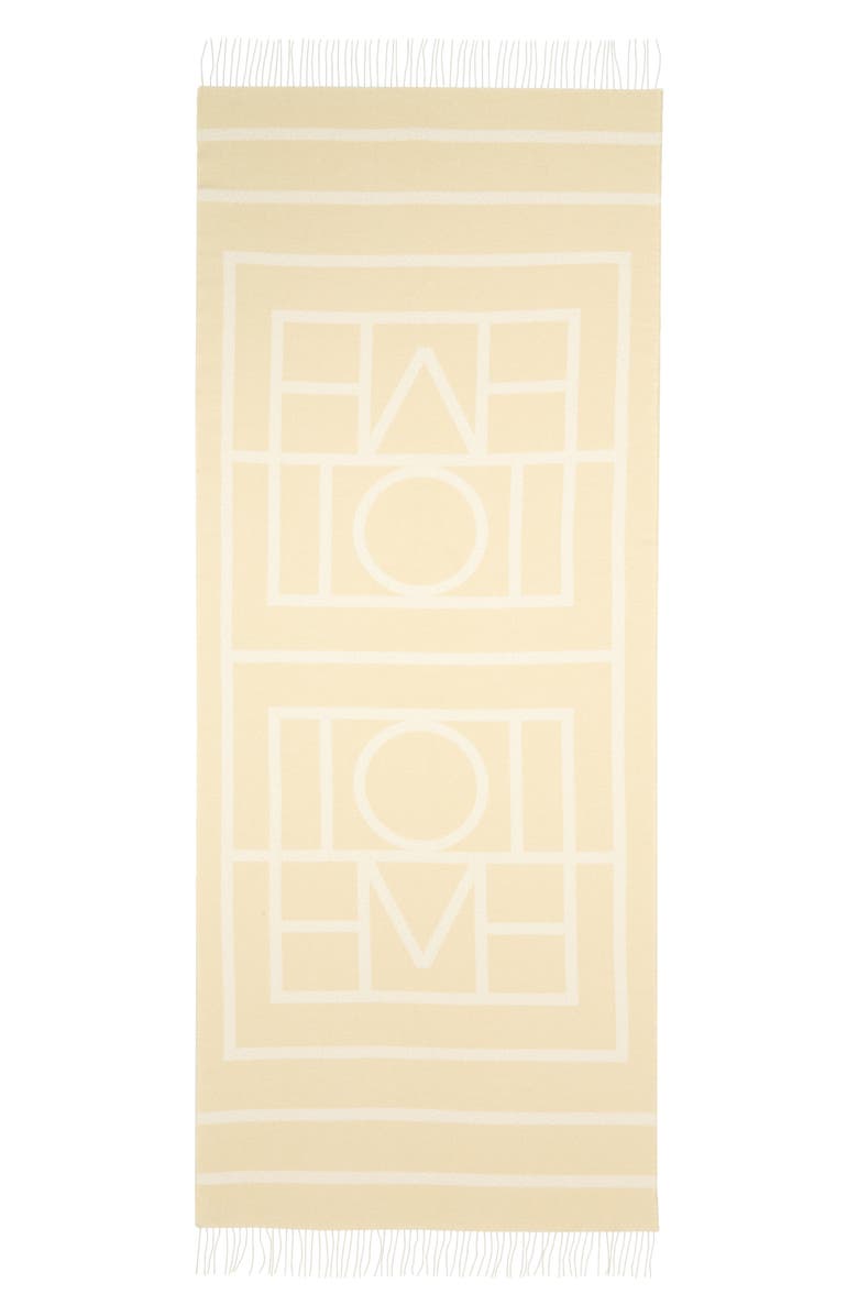 TOTEME Monogram Fringe Scarf, Main, color, Ecru/ Straw