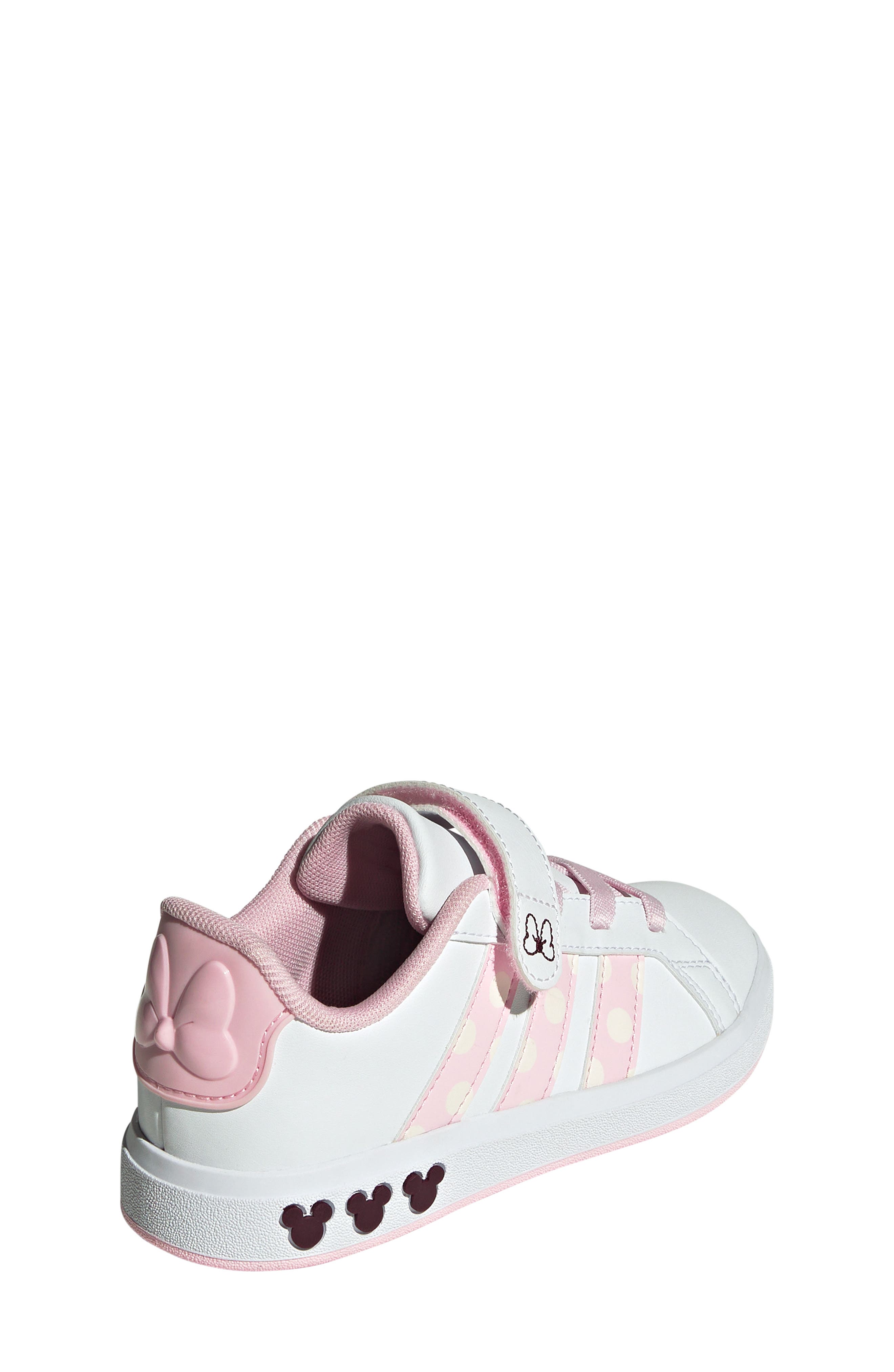 adidas Kids' Grand Court Minnie Mouse Sneaker, Alternate, color, White/ Clear Pink/ Chalk White