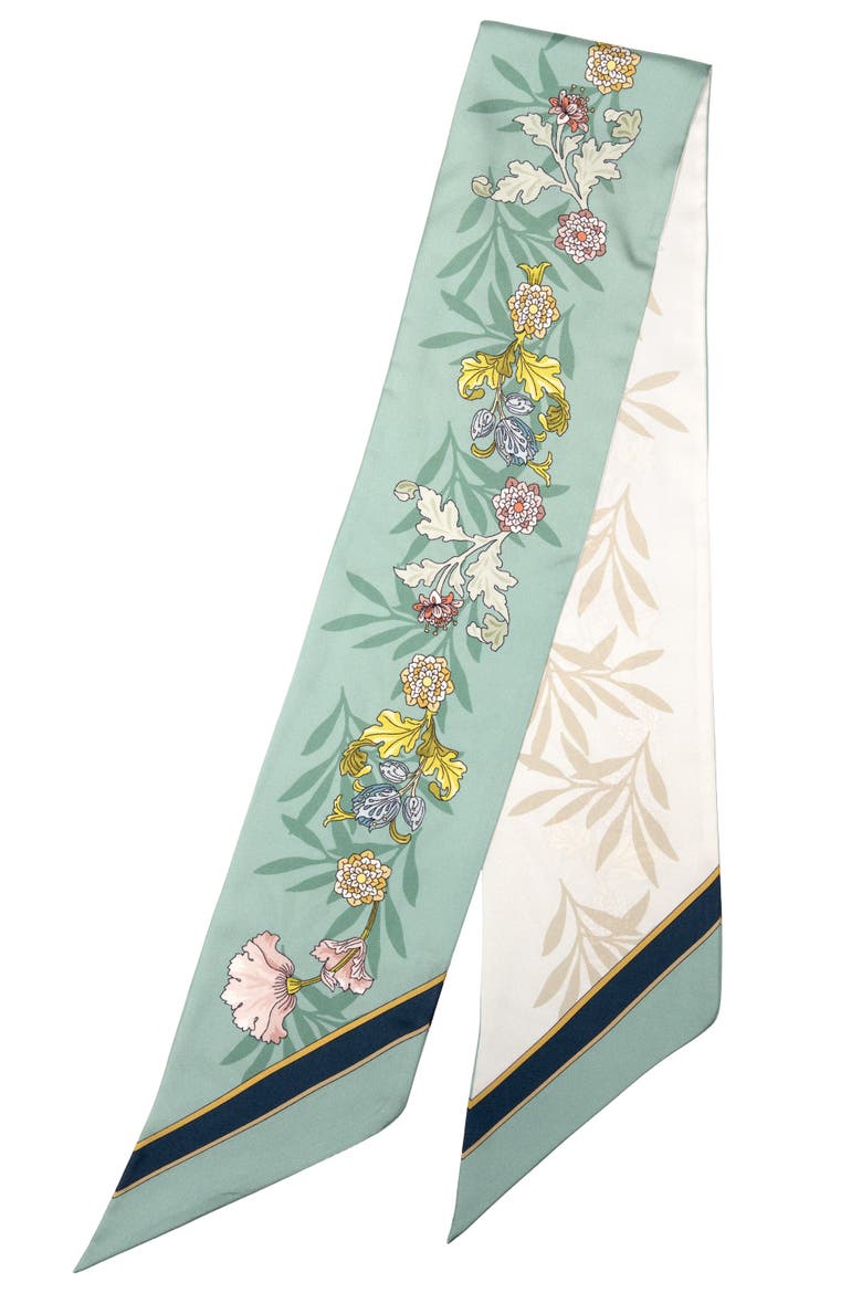 Sabrina - Skinny Silk Scarf, Alternate, color, Pale Aqua