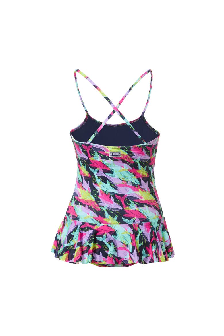 Girls One-piece Swimsuit Whales Offset, Alternate, color, Navy