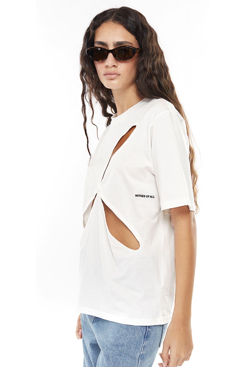 Ariel Cut Out T-Shirt, Alternate, color, White
