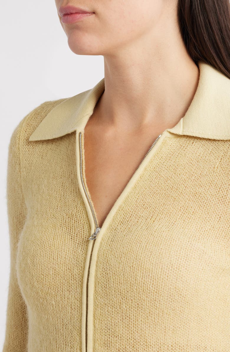 rag & bone Leva Zip Cardigan, Alternate, color, Butter