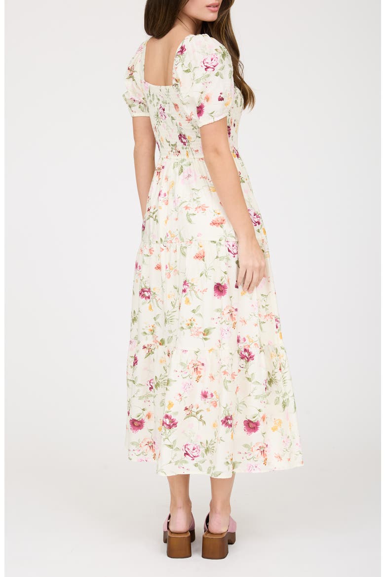 Smocked Midi Dress, Alternate, color, IVORY