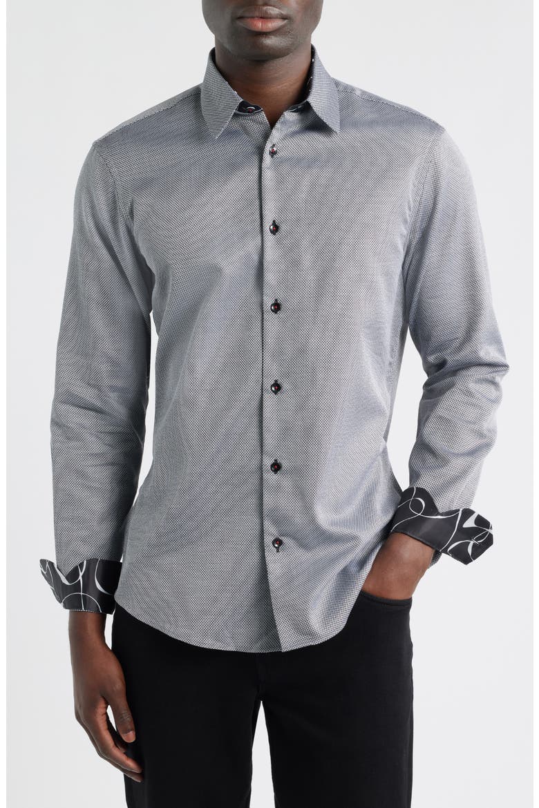 Sinai Collection Luxe Cotton Dress Shirt, Main, color, GRAY