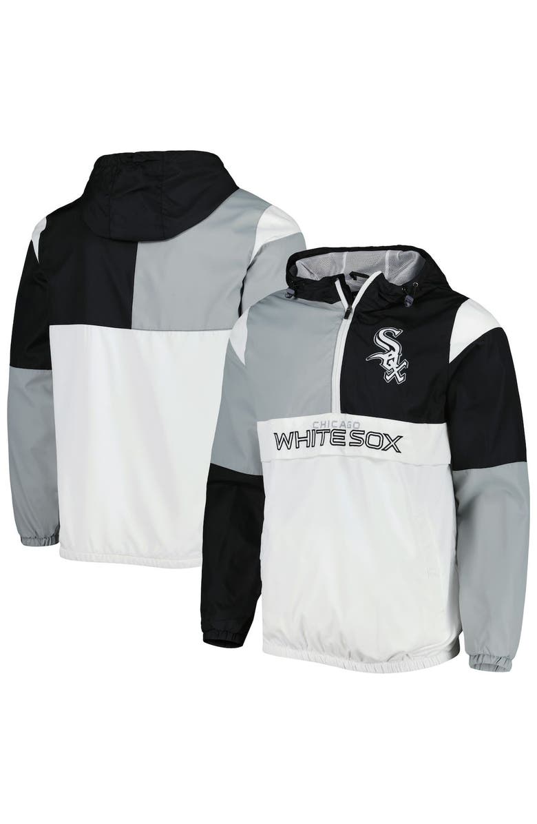 G-III SPORTS BY CARL BANKS Men's G-III Sports by Carl Banks Black/Silver Chicago White Sox Fair Catch Half-Zip Hoodie, Main, color, Black