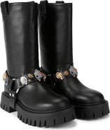 Kurt Geiger London Eagles Harness Leather Biker Boot