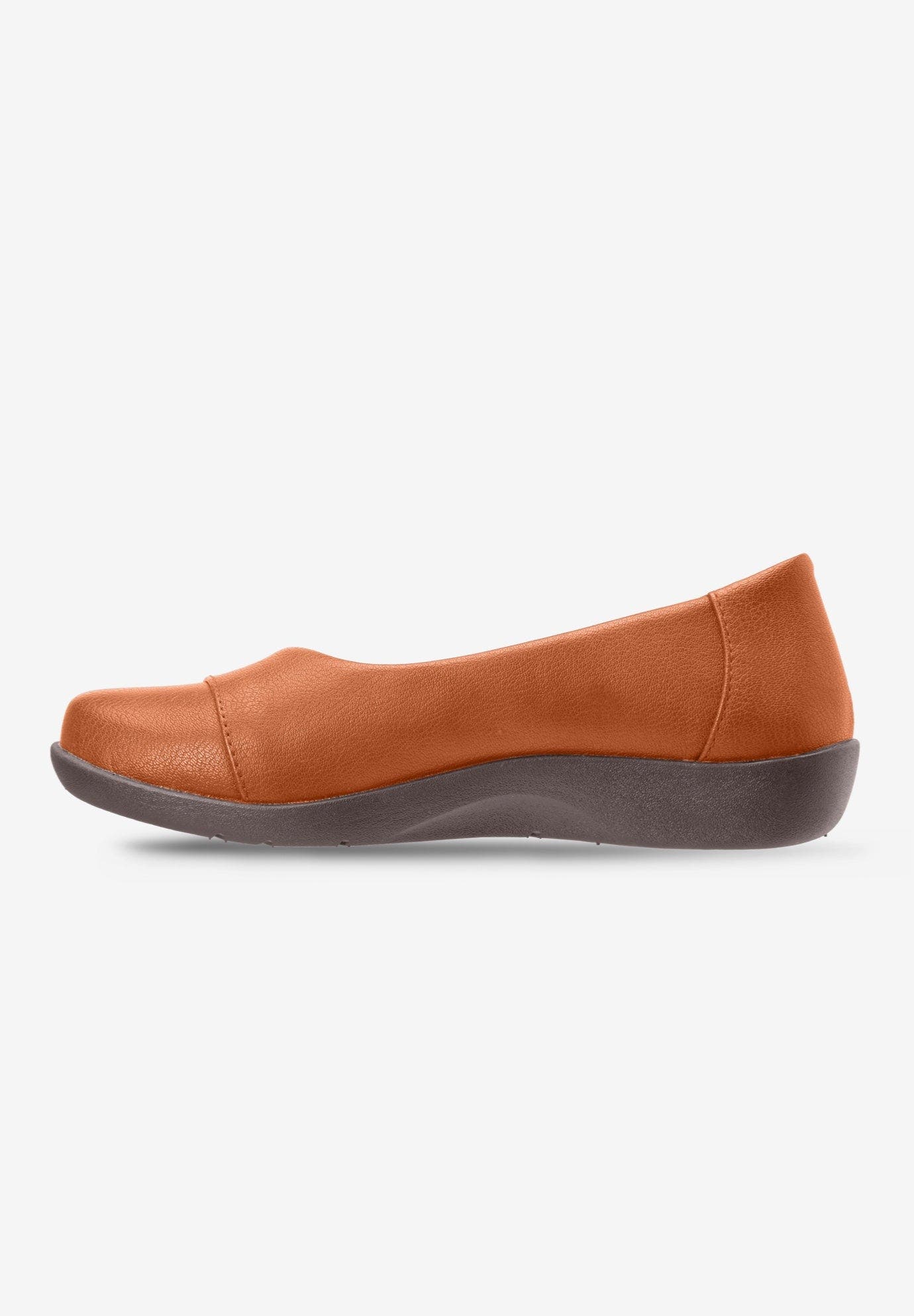 The Gab Faux Leather Slip On Flat, Alternate, color, COGNAC