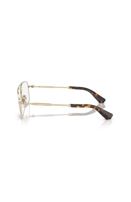 Burberry 56mm Rectangle Optical Glasses In Gold
