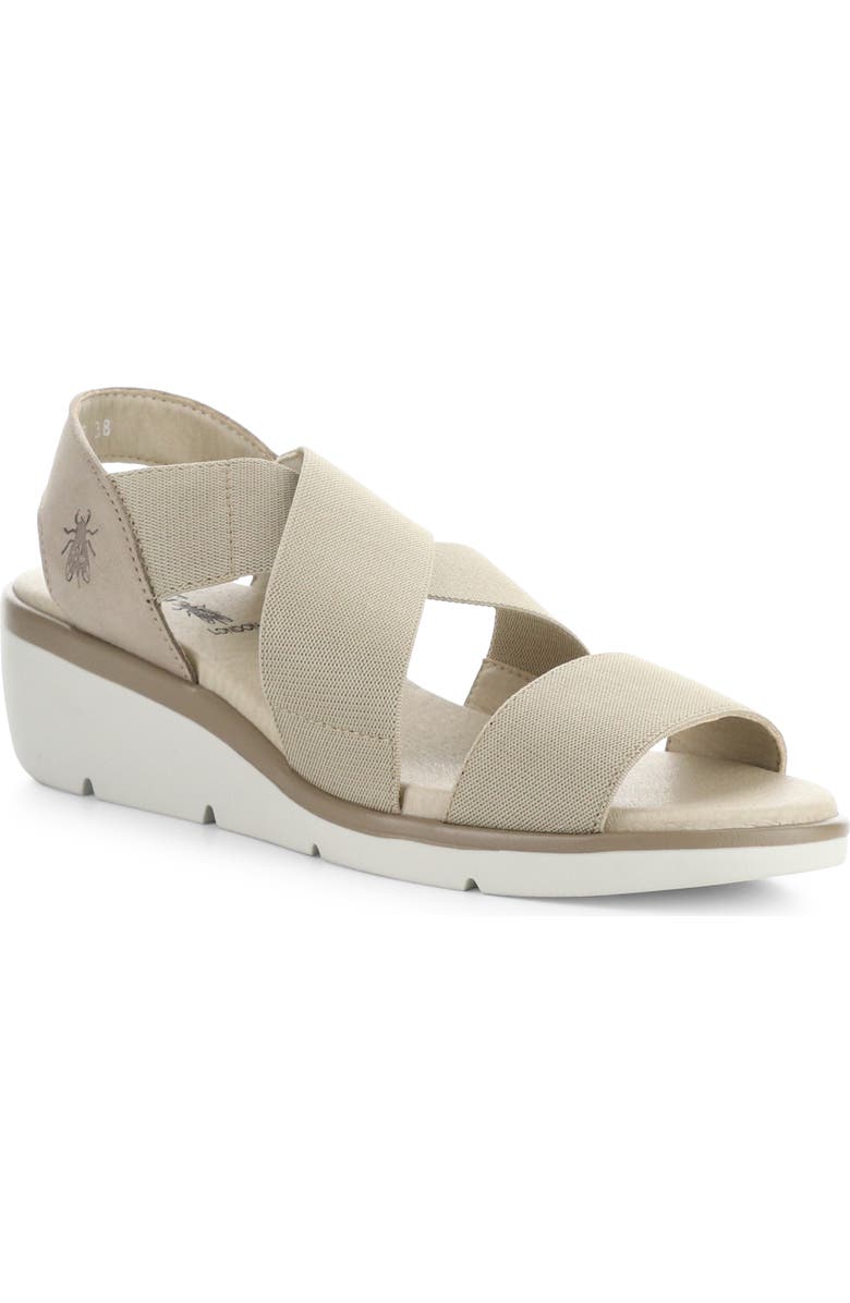 Fly London Noli Slingback Wedge Sandal, Main, color, 002 Taupe Cupido/Gro