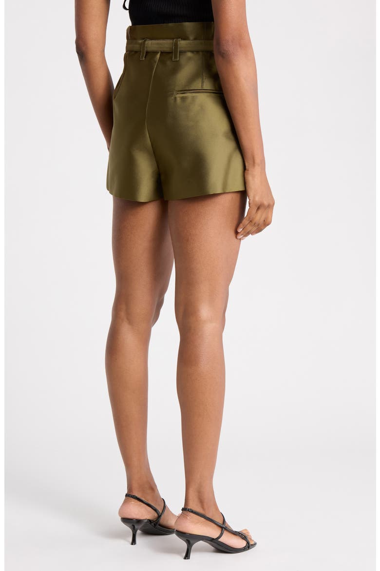 Origami Satin Shorts, Alternate, color, EVERGLADE