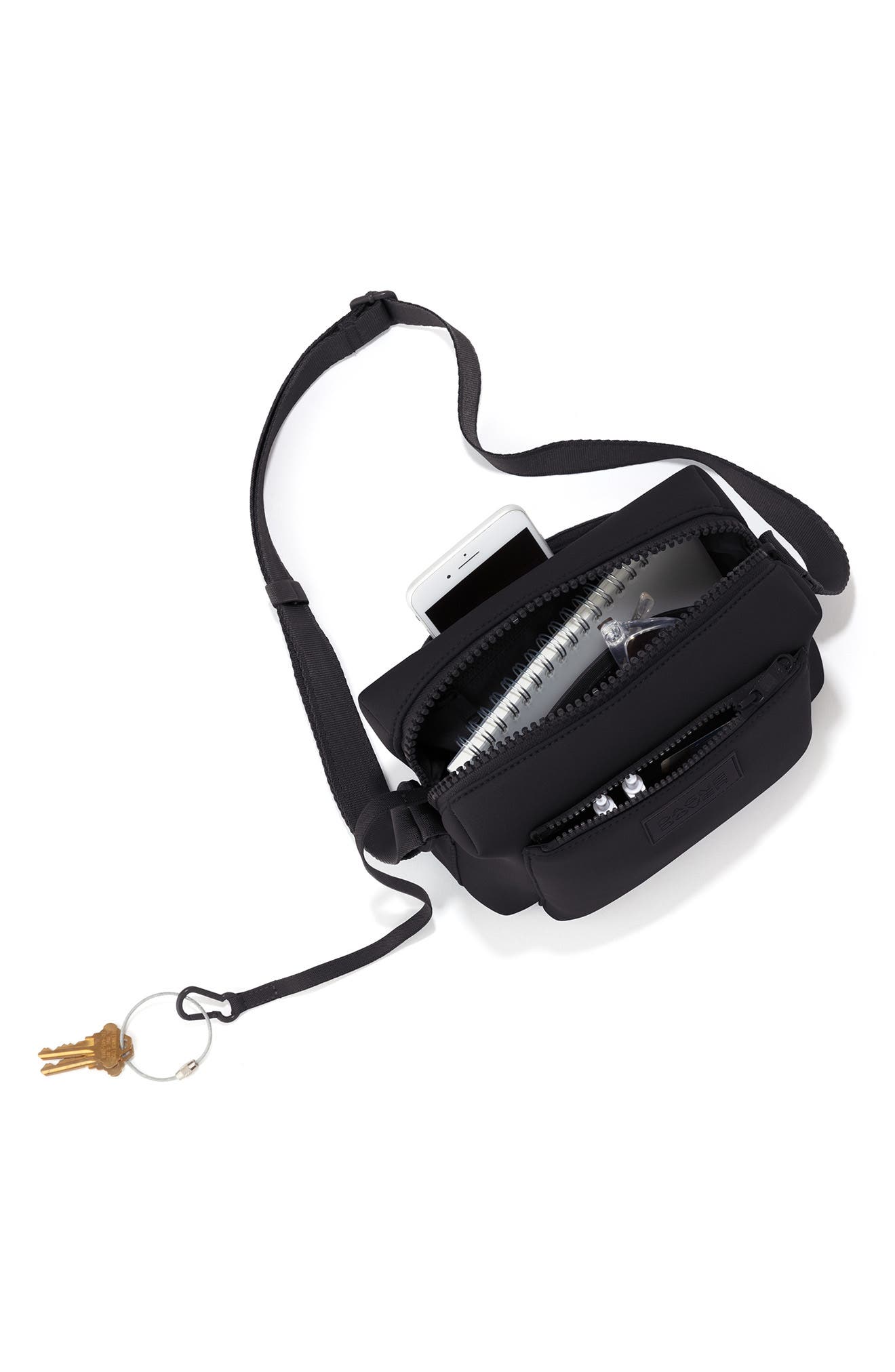 Dagne Dover Micah Neoprene Crossbody Bag, Alternate, color, Onyx