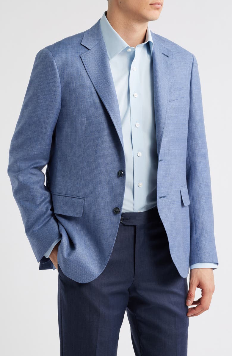 Canali Kei Trim Fit Wool Sport Coat, Alternate, color, Light Blue