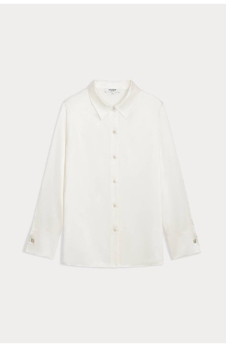 NAKED CASHMERE Suvi Silk Button-Up Shirt, Alternate, color, Ecru