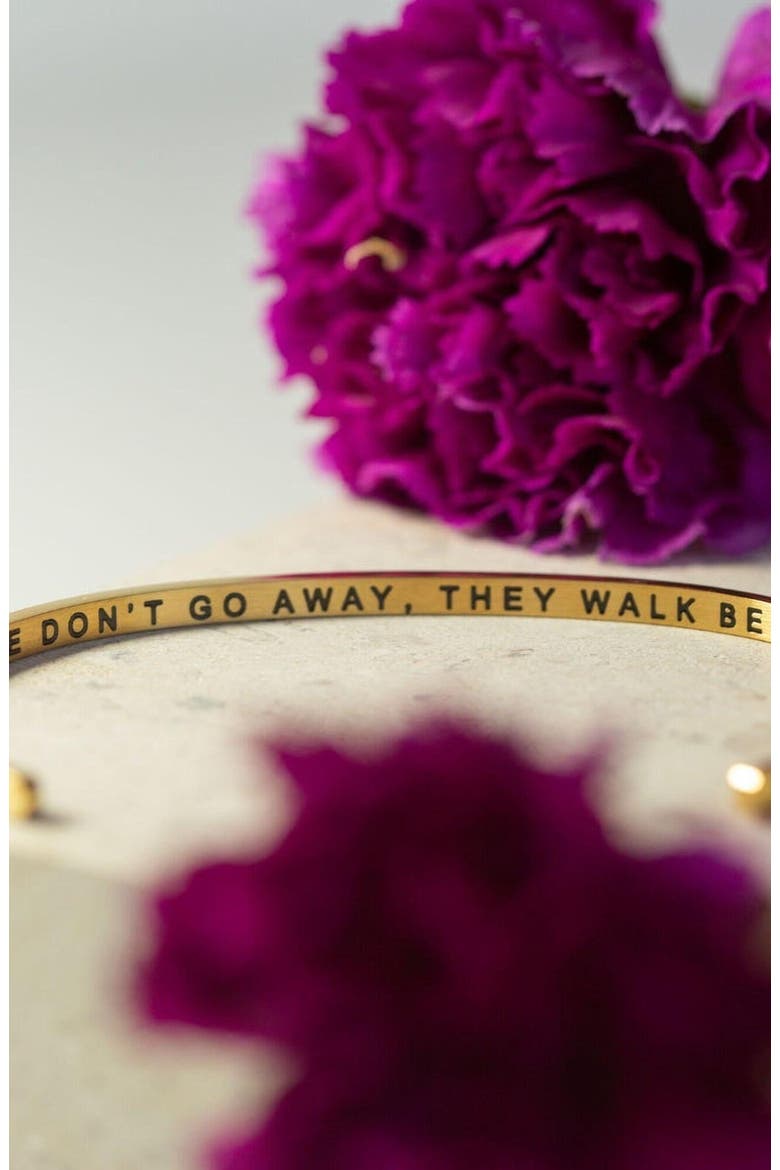 Those We Love Don't Go Away, They Walk Beside Us Every Day bracelet, Alternate, color, Inside - Yellow Gold