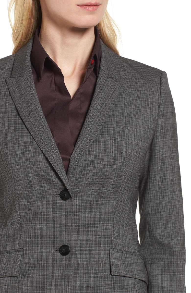 BOSS Julea Plaid Stretch Wool Blazer, Alternate, color, 