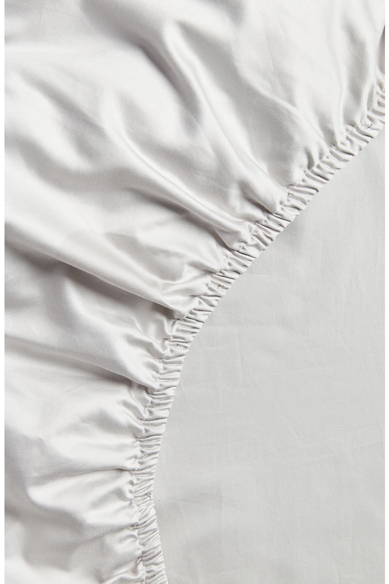 400 Thread Count Organic Cotton Fitted Sheet, Alternate, color, GREY VAPOR