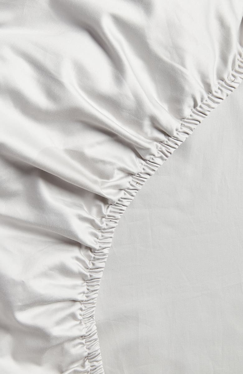 Nordstrom 400 Thread Count Organic Cotton Fitted Sheet, Alternate, color, Grey Vapor