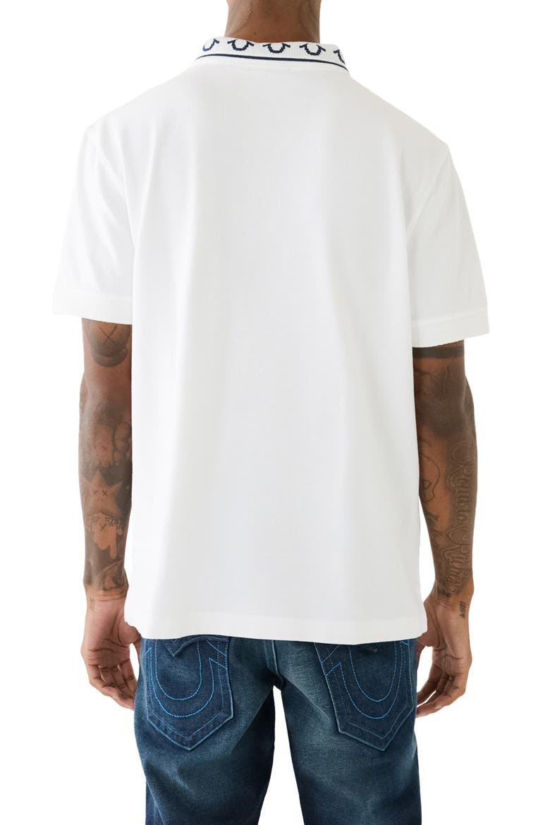 Logo Collar Cotton Polo, Alternate, color, OPTIC WHIT