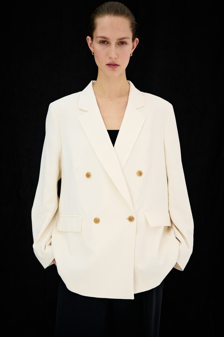 Double-breasted Blazer, Alternate, color, Cream