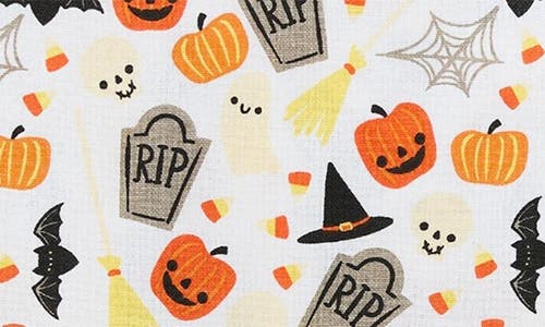Design Imports Halloween Fun Set Of 4 Napkins In White