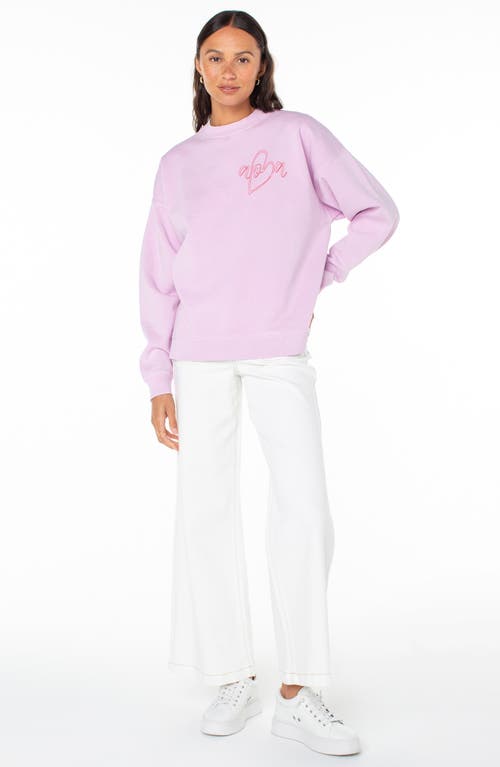 Roxy Line-up Embroidered Heart Oversize Graphic Sweatshirt