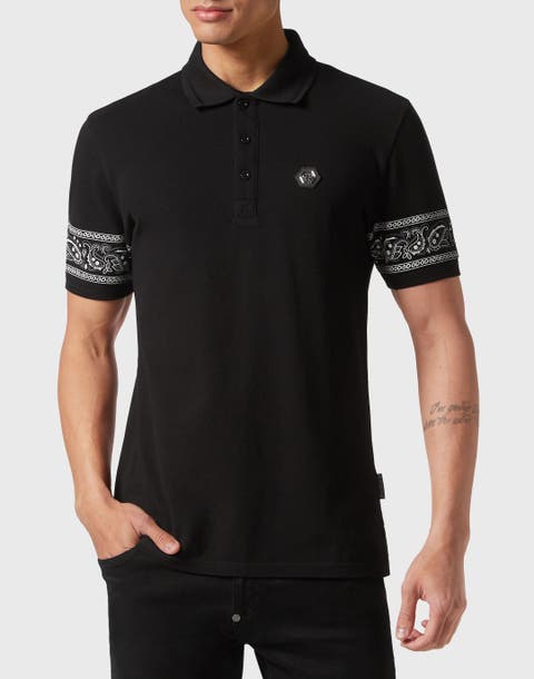 Slim Fit Piquet Polo Shirt Ss Paisley Bandana Men