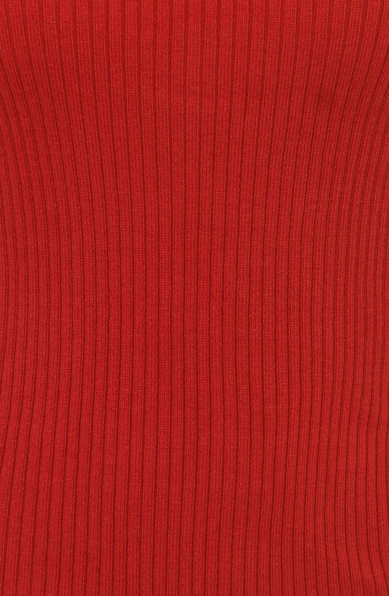HOUSE OF CB Sula Bow Back Rib Sweater, Alternate, color, Blood Red
